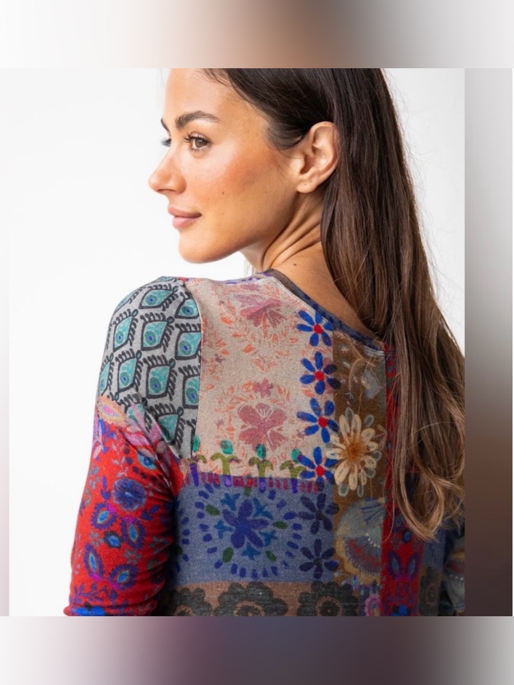 NATURAL LIFE Patchwork Floral Long Sleeve Maxi Dress - Purple, Blue, Brown 🍂 🆕 - Picture 14 of 15